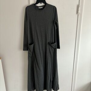 Grey cotton, comfy maxi dress